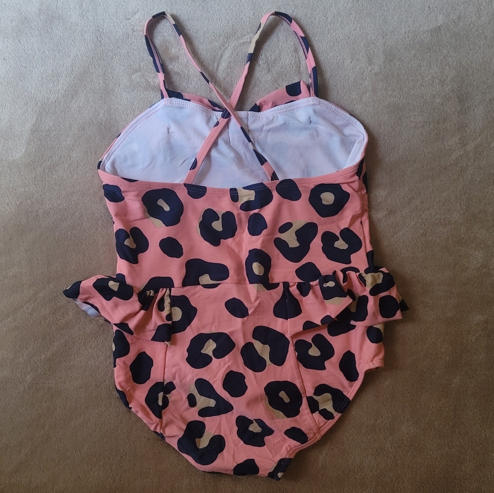 Janie & Jack Pink Leopard Girl Swimsuit Size 10 - Picture 3 of 4